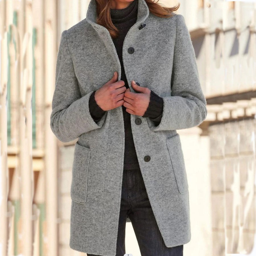 Adrienne — Manteau Long Femme Col Montant Poches Plaquées, Nelly Boutique — image 1