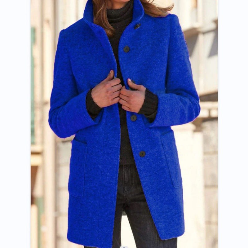 Adrienne — Manteau Long Femme Col Montant Poches Plaquées, Nelly Boutique — image 3