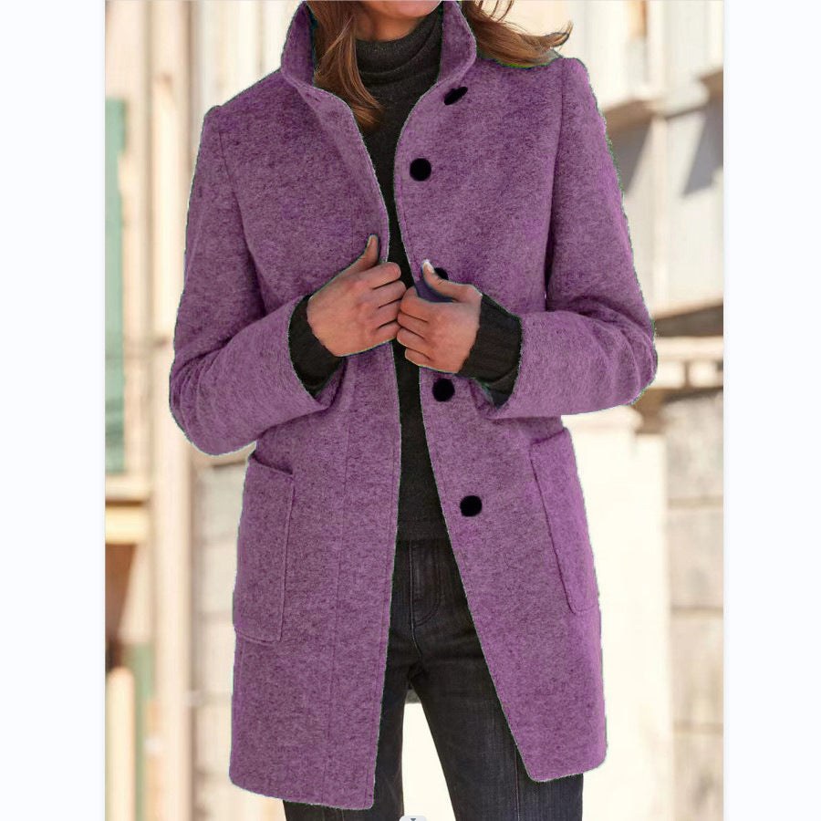 Adrienne — Manteau Long Femme Col Montant Poches Plaquées, Nelly Boutique — image 4
