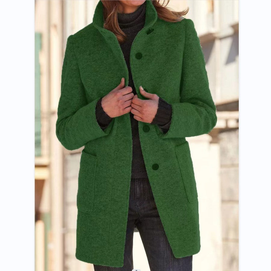 Adrienne — Manteau Long Femme Col Montant Poches Plaquées, Nelly Boutique — image 5