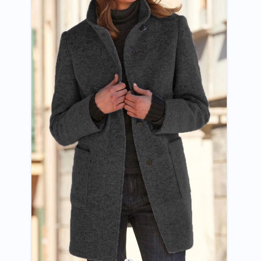 Adrienne — Manteau Long Femme Col Montant Poches Plaquées, Nelly Boutique — image 6