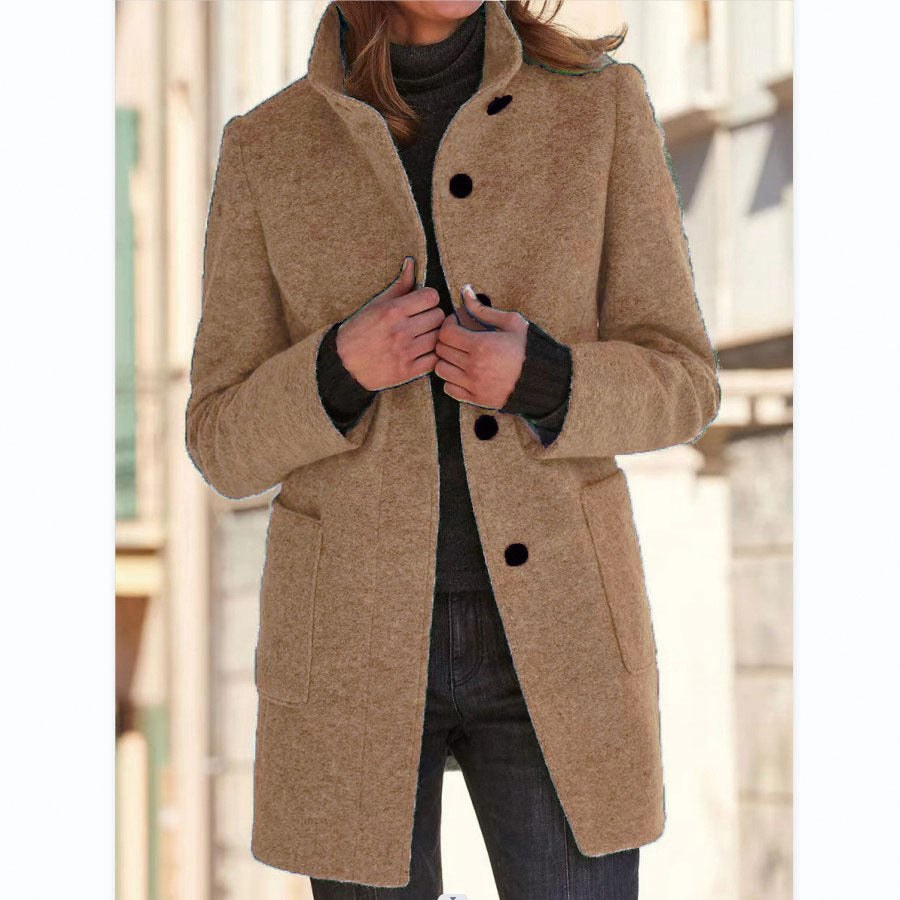 Adrienne — Manteau Long Femme Col Montant Poches Plaquées, Nelly Boutique — image 10