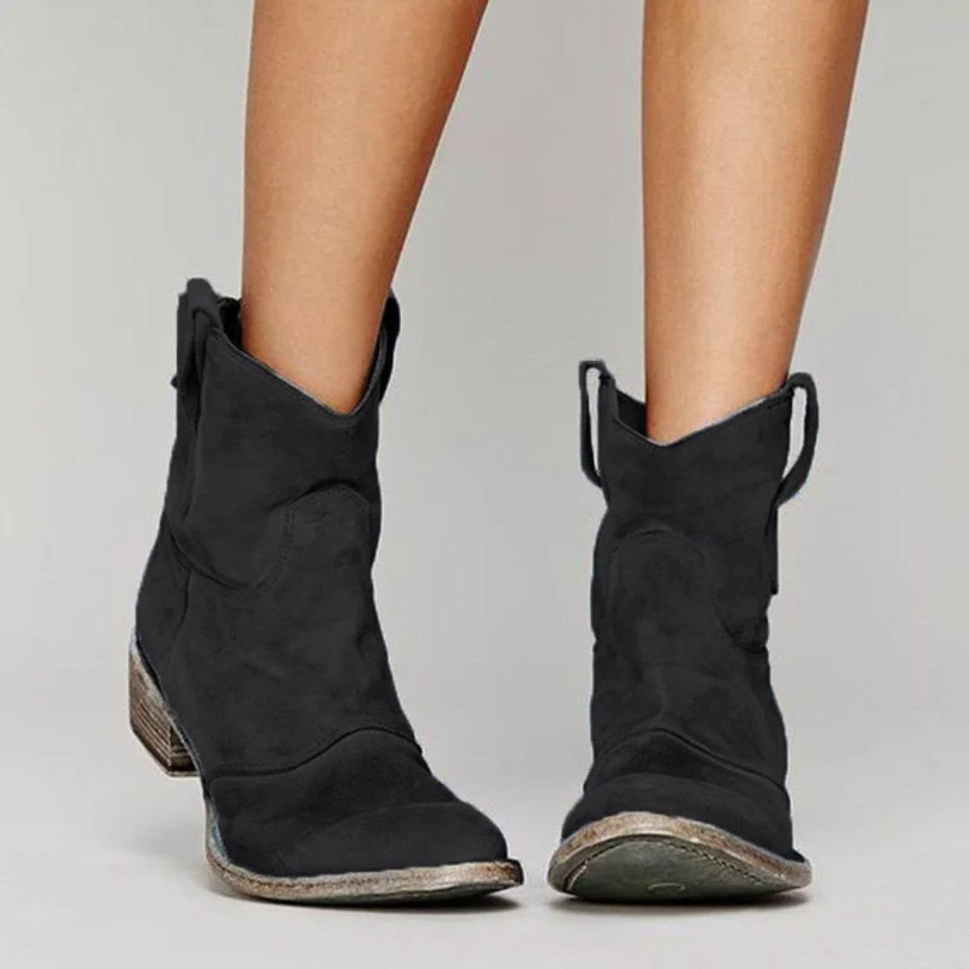 Agathe — Bottines en Daim Femme Western Talon Bas, Nelly Boutique — image 5