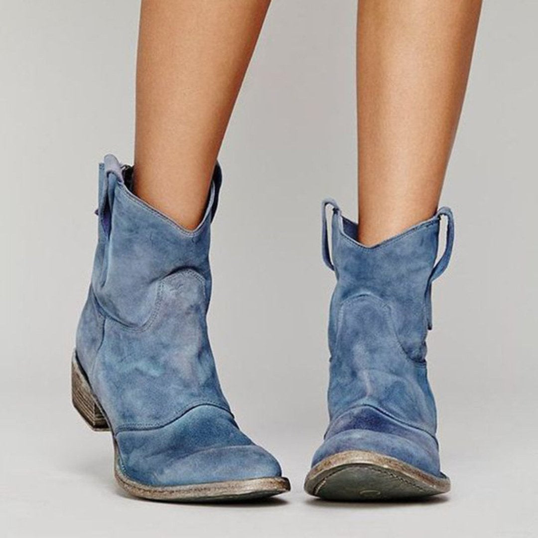 Agathe — Bottines en Daim Femme Western Talon Bas, Nelly Boutique — image 6