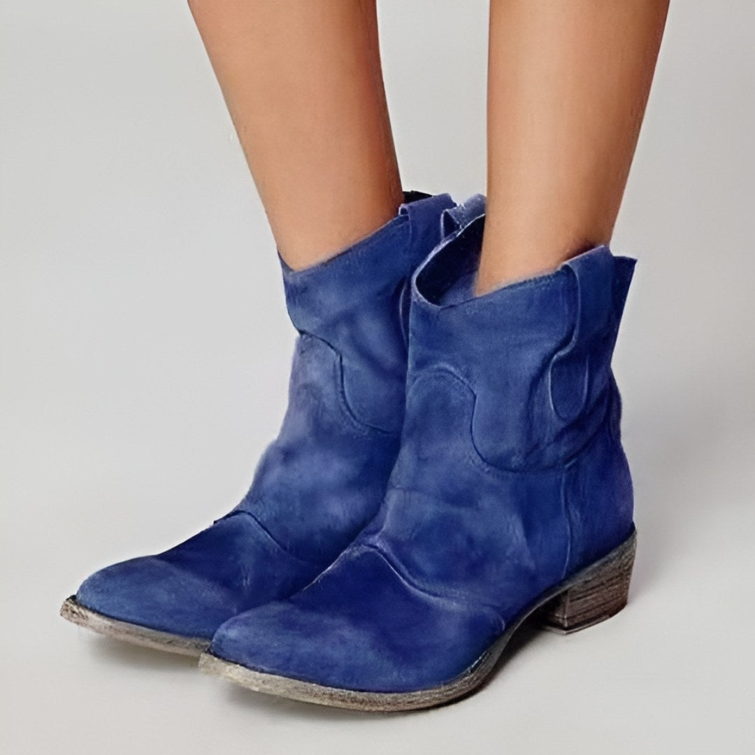 Agathe — Bottines en Daim Femme Western Talon Bas, Nelly Boutique — image 7