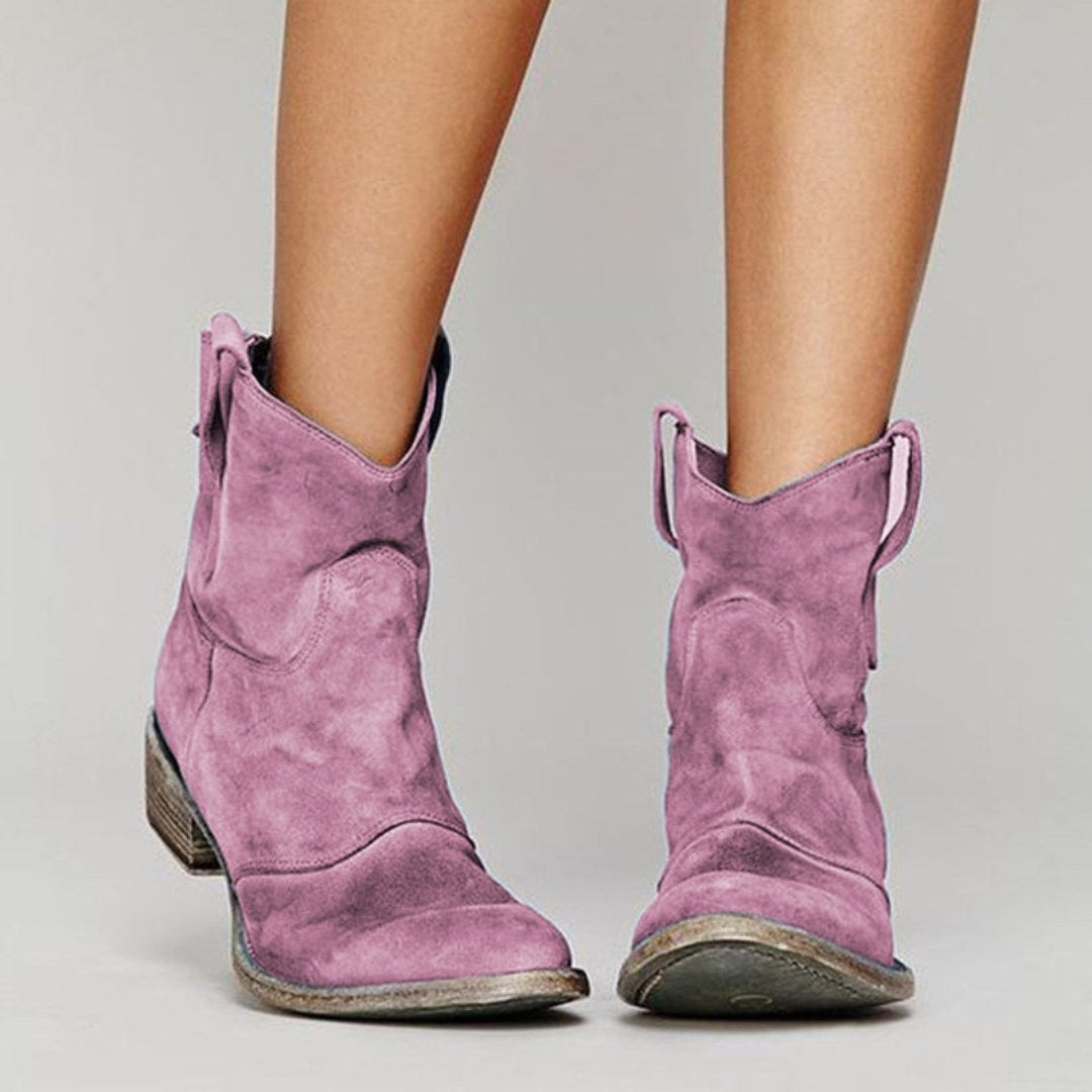 Agathe — Bottines en Daim Femme Western Talon Bas, Nelly Boutique — image 8