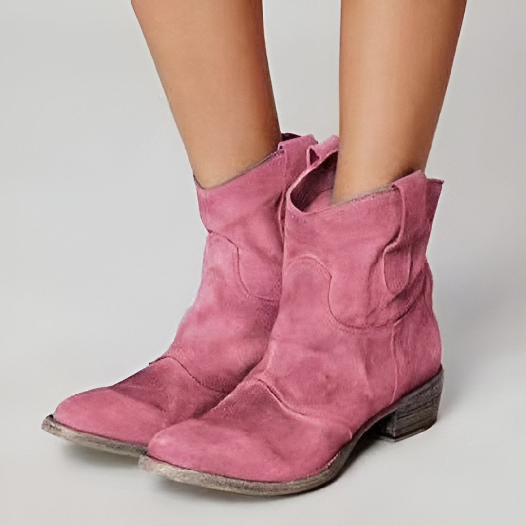 Agathe — Bottines en Daim Femme Western Talon Bas, Nelly Boutique — image 10