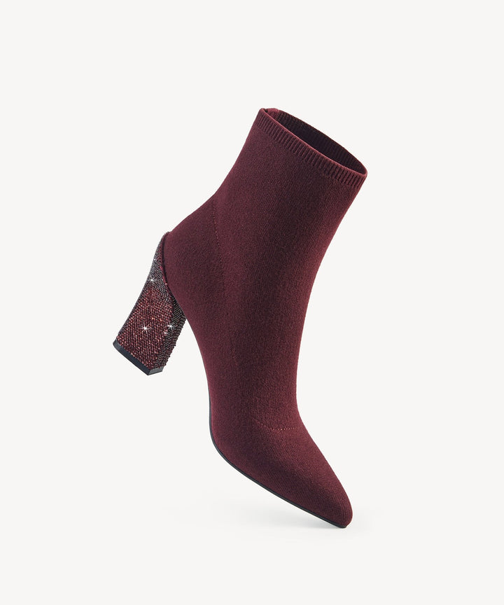 Agnès — Bottine à Talon Femme Chaussette Strass, Nelly Boutique — image 3