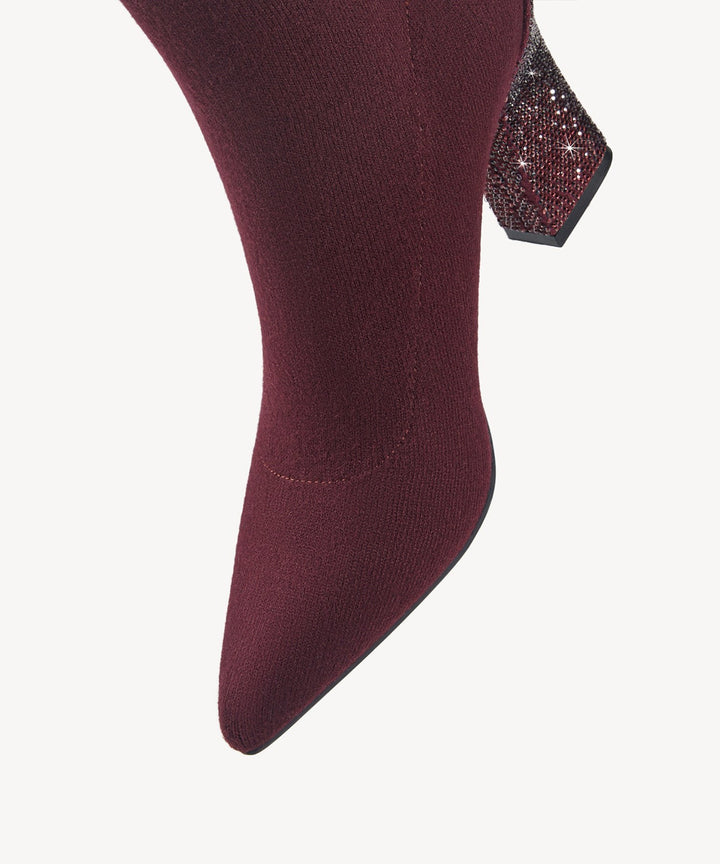 Agnès — Bottine à Talon Femme Chaussette Strass, Nelly Boutique — image 4