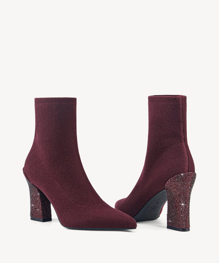 Agnès — Bottine à Talon Femme Chaussette Strass, Nelly Boutique — image 5