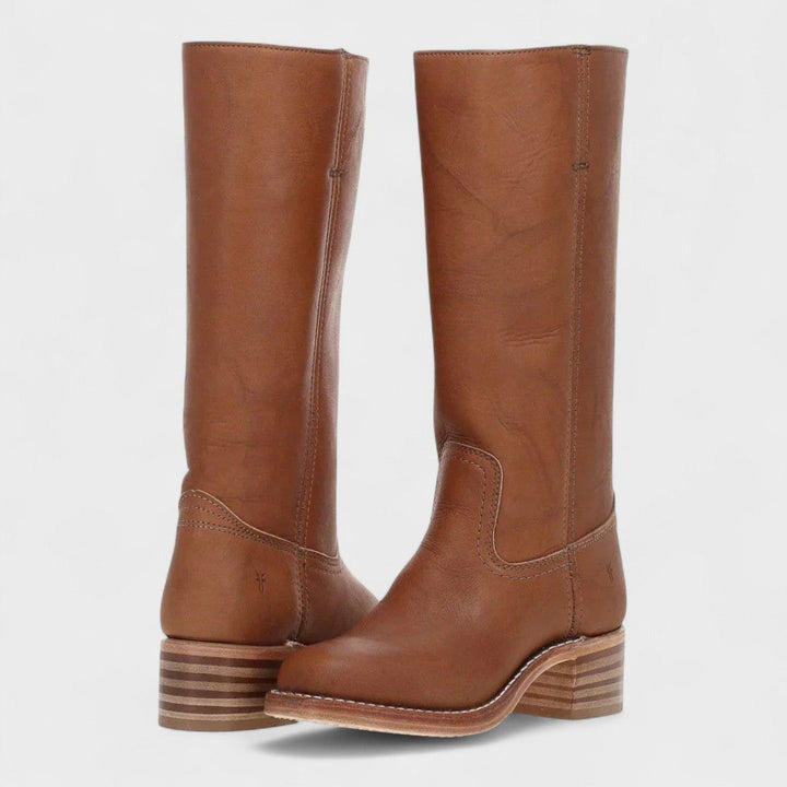 Albertine — Bottes Hautes Femme Zip Talon Carré Cuir, Nelly Boutique — image 4