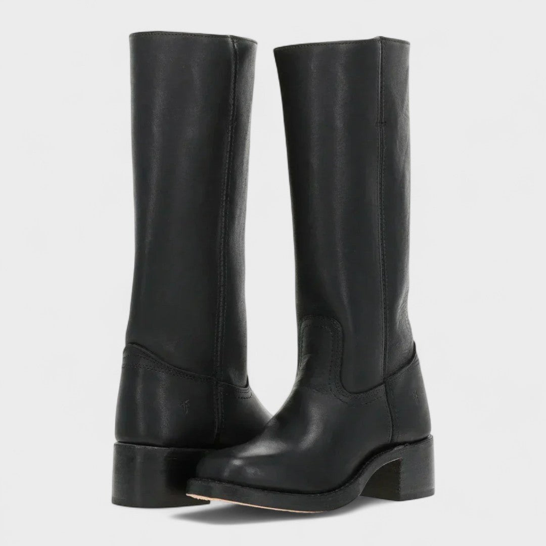 Albertine — Bottes Hautes Femme Zip Talon Carré Cuir, Nelly Boutique — image 5