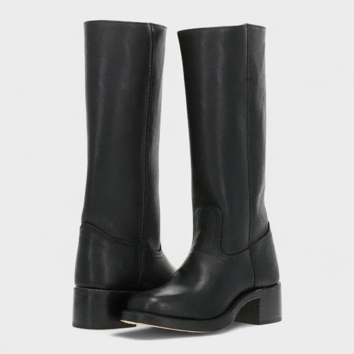 Albertine — Bottes Hautes Femme Zip Talon Carré Cuir, Nelly Boutique — image 5