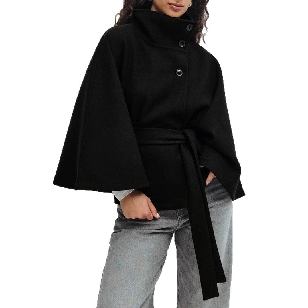 Alix — Cape Femme Laine Ceinturée Col Montant Boutonnée, Nelly Boutique — image 6