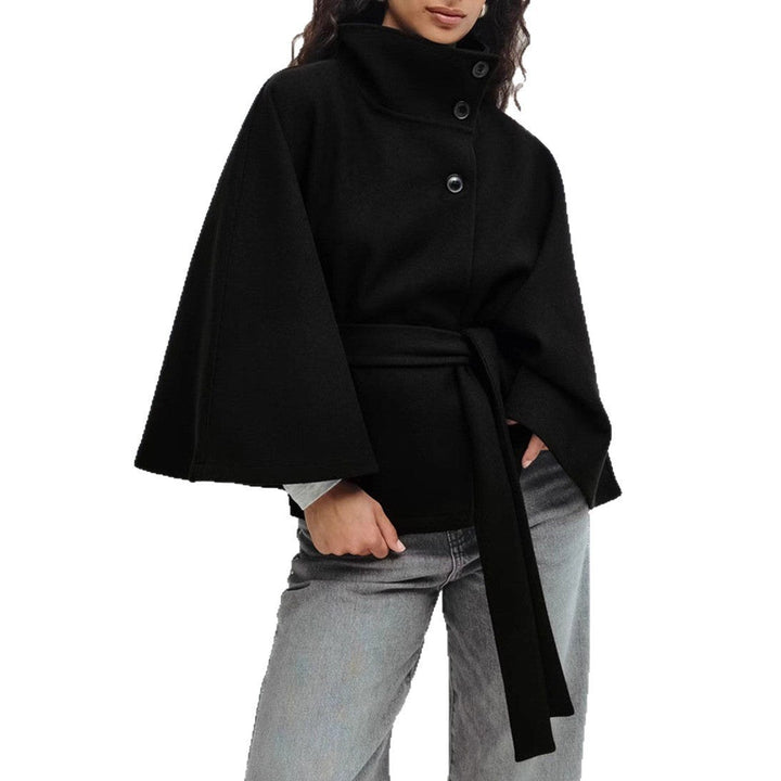 Alix — Cape Femme Laine Ceinturée Col Montant Boutonnée, Nelly Boutique — image 6