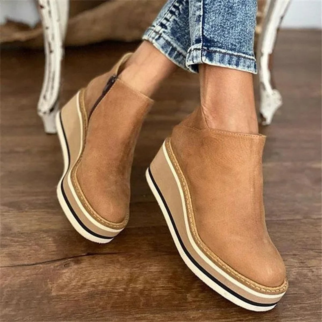 Ambre — Bottines Compensées Femme Plateforme Zip Simili Cuir, Nelly Boutique — image 1