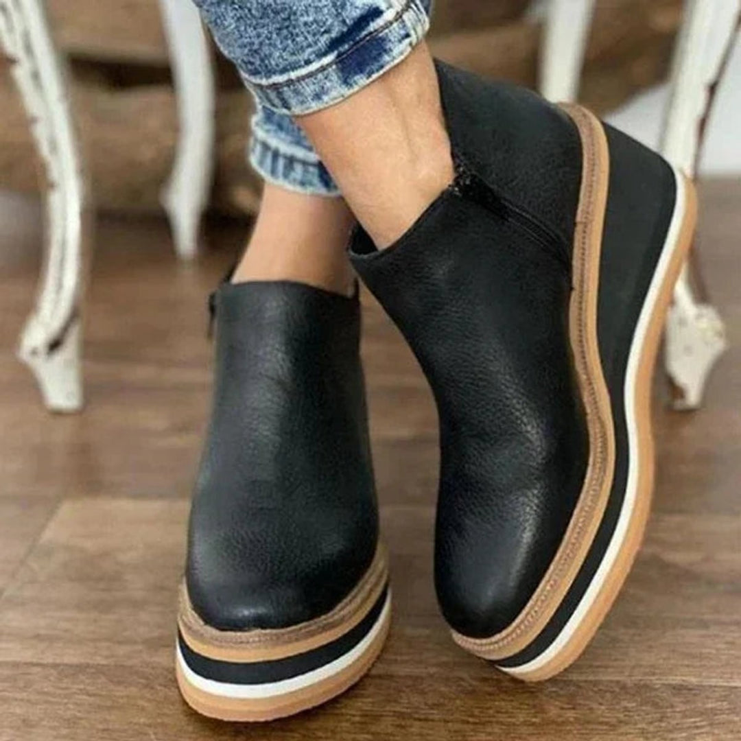 Ambre — Bottines Compensées Femme Plateforme Zip Simili Cuir, Nelly Boutique — image 3