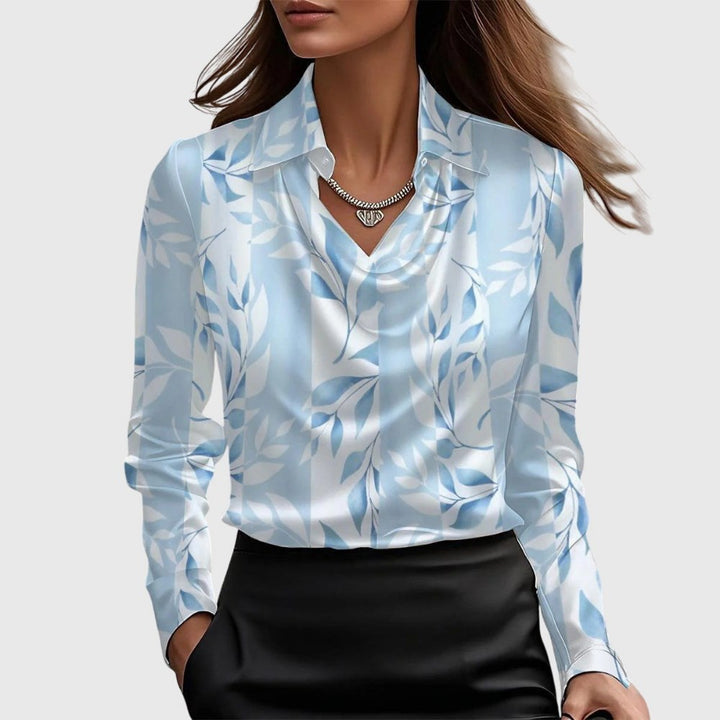 Angèle — Chemise Soie Femme Col Drapé Manche Longue, Nelly Boutique — image 4