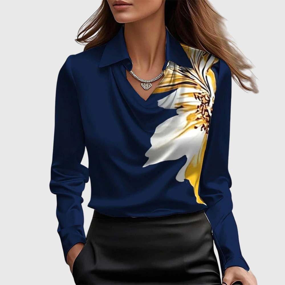 Angèle — Chemise Soie Femme Col Drapé Manche Longue, Nelly Boutique — image 6
