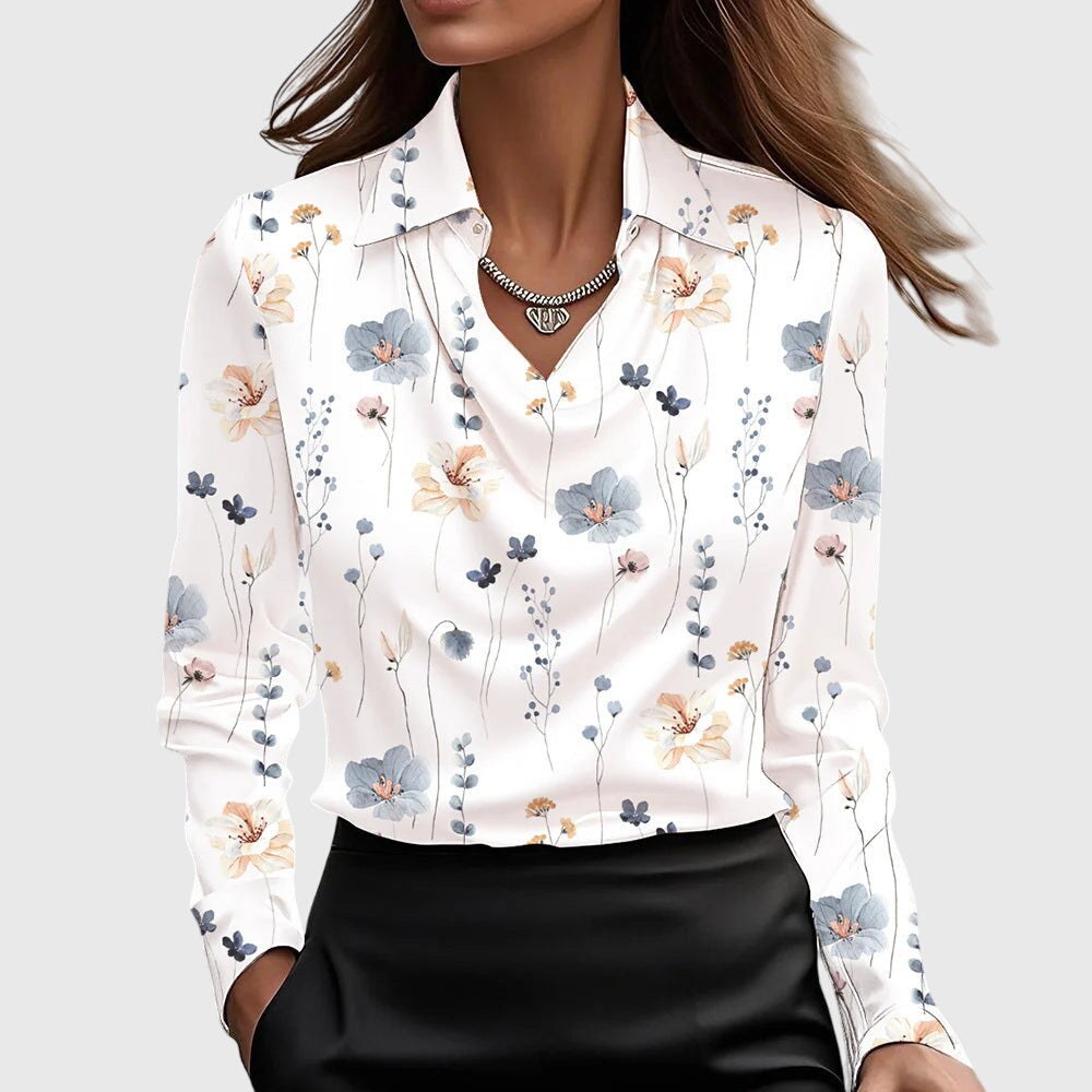 Angèle — Chemise Soie Femme Col Drapé Manche Longue, Nelly Boutique — image 7