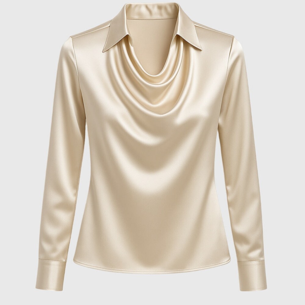 Angèle — Chemise Soie Femme Col Drapé Manche Longue, Nelly Boutique — image 10
