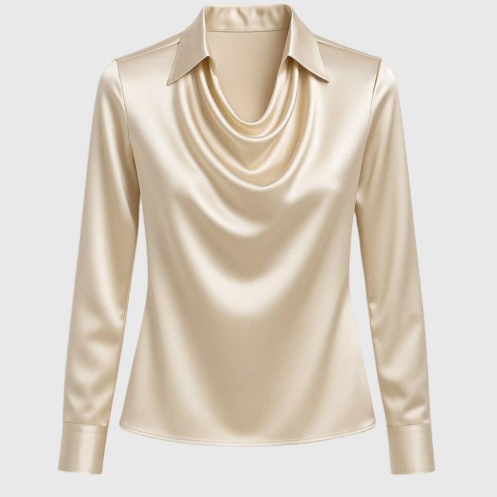 Angèle — Chemise Soie Femme Col Drapé Manche Longue, Nelly Boutique — image 10