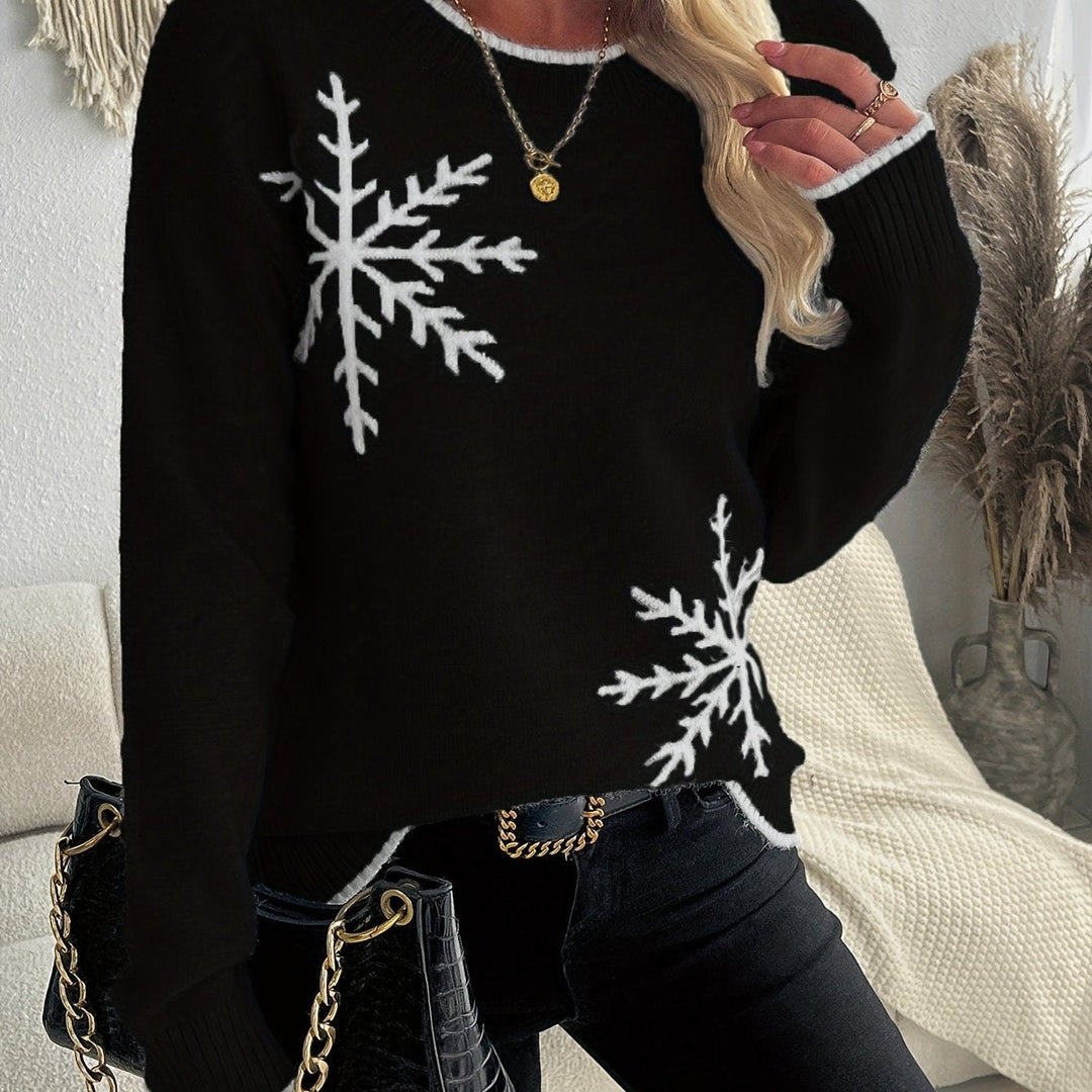 Annick — Pull de Noel Femme Jacquard Blanc Col Rond, Nelly Boutique — image 7