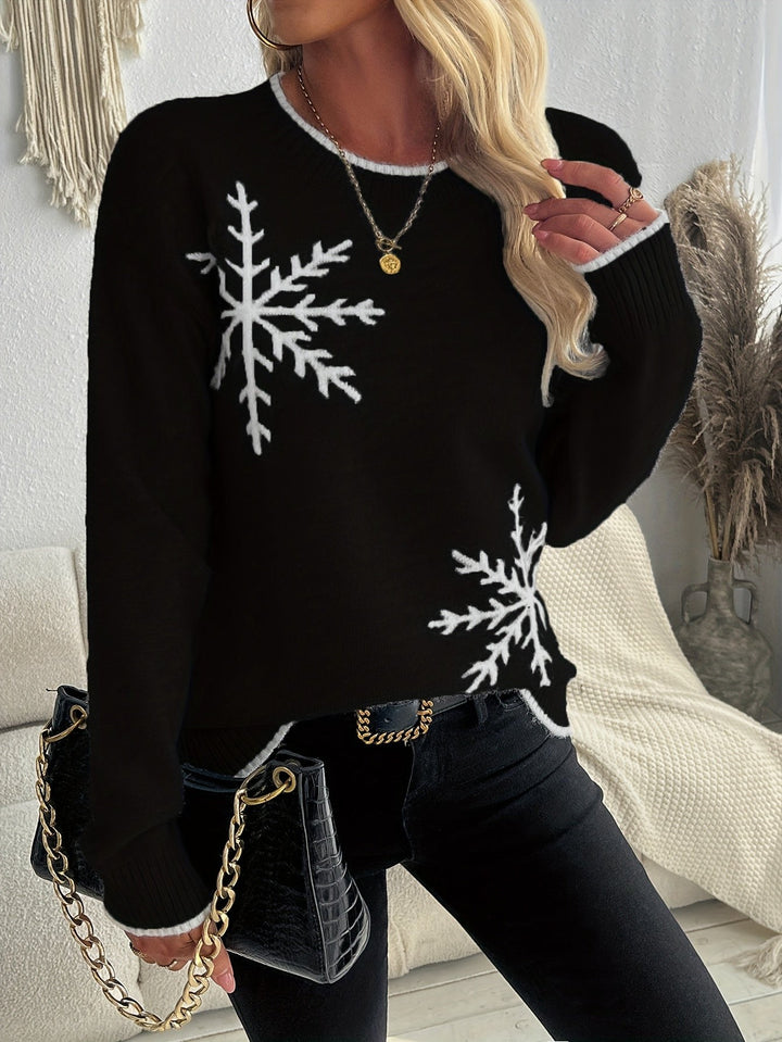 Annick — Pull de Noel Femme Jacquard Blanc Col Rond, Nelly Boutique — image 8