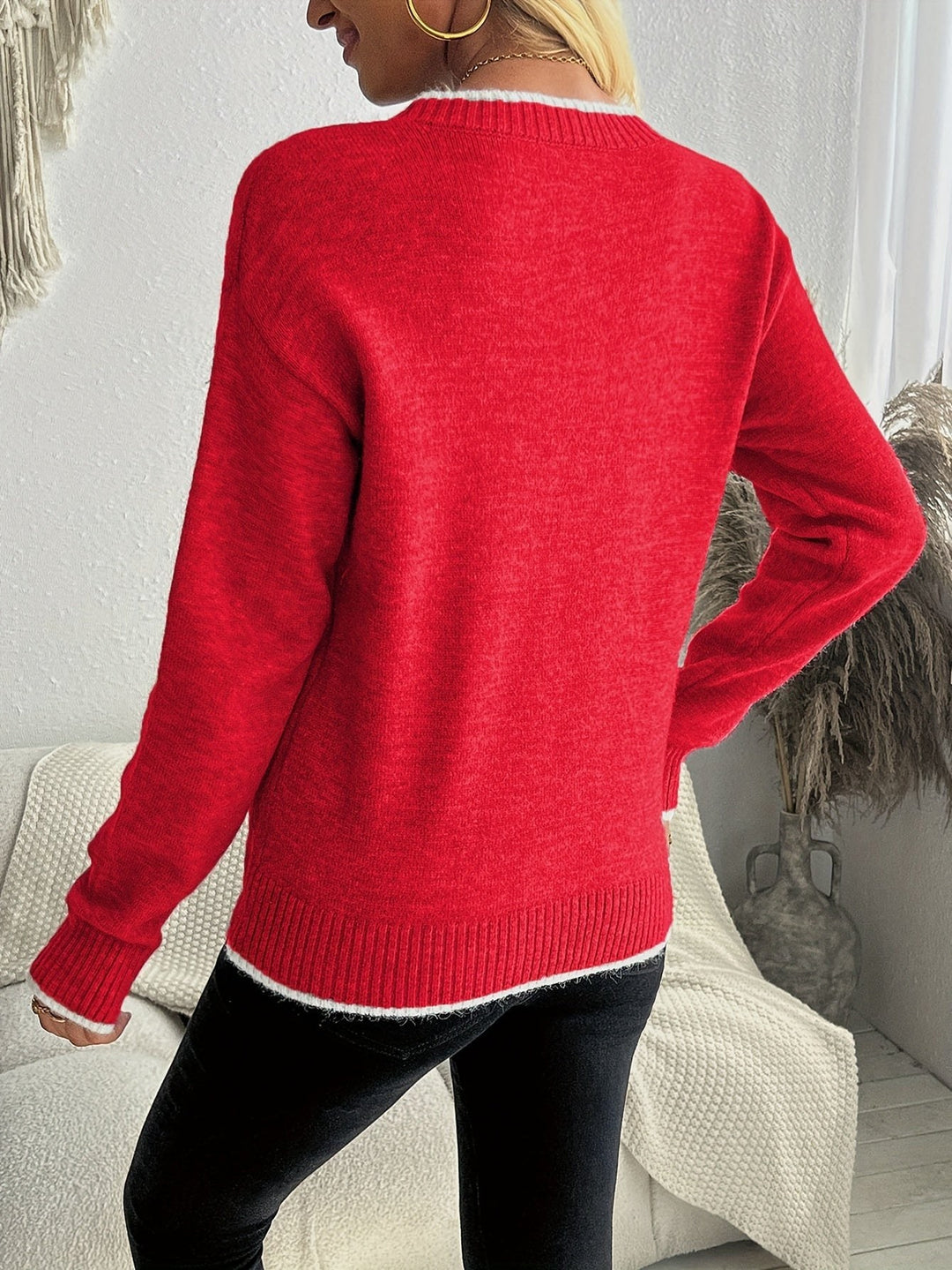 Annick — Pull de Noel Femme Jacquard Blanc Col Rond, Nelly Boutique — image 21