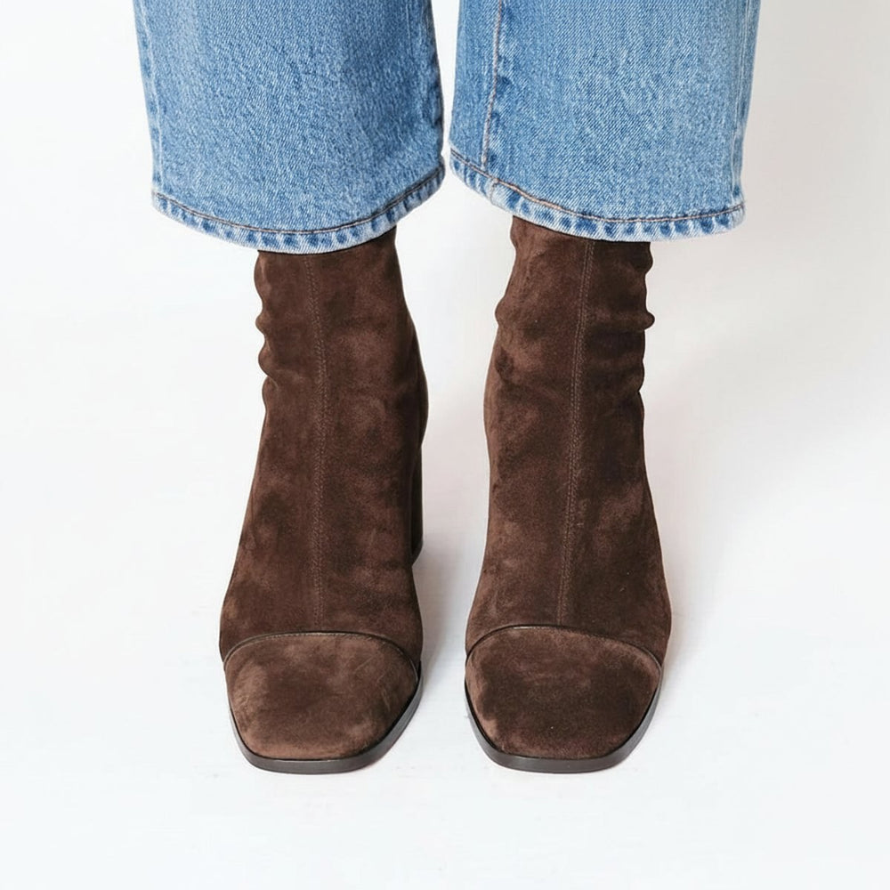 Apolline — Bottines à Talon Femme Daim Chaussette, Nelly Boutique — image 2