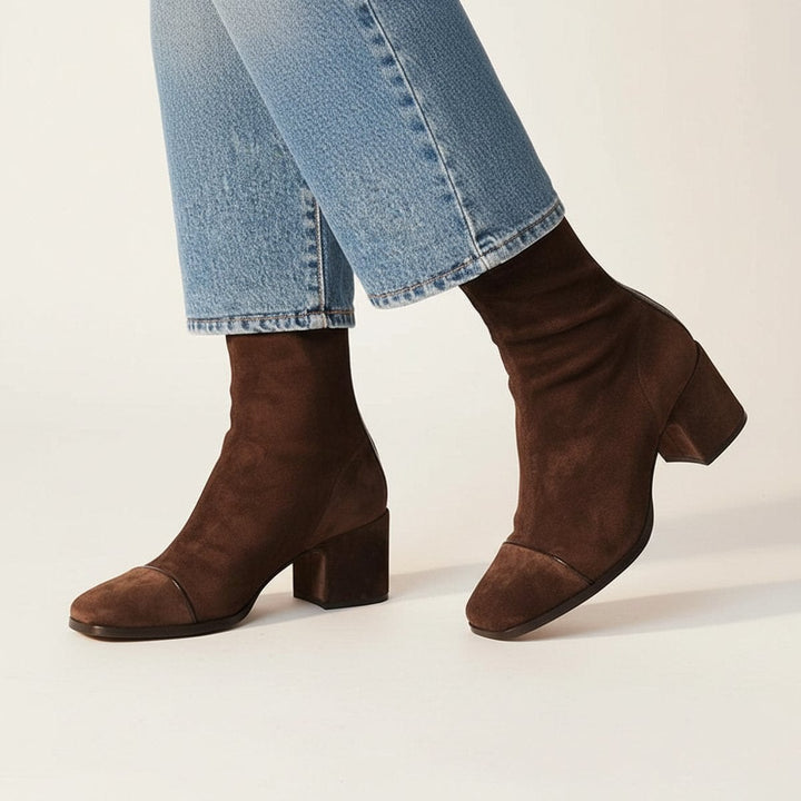 Apolline — Bottines à Talon Femme Daim Chaussette, Nelly Boutique — image 3