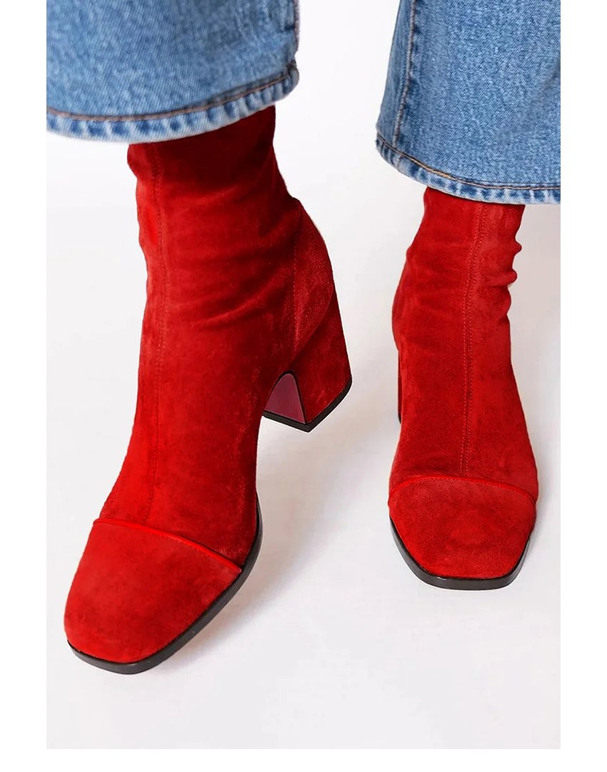 Apolline — Bottines à Talon Femme Daim Chaussette, Nelly Boutique — image 4