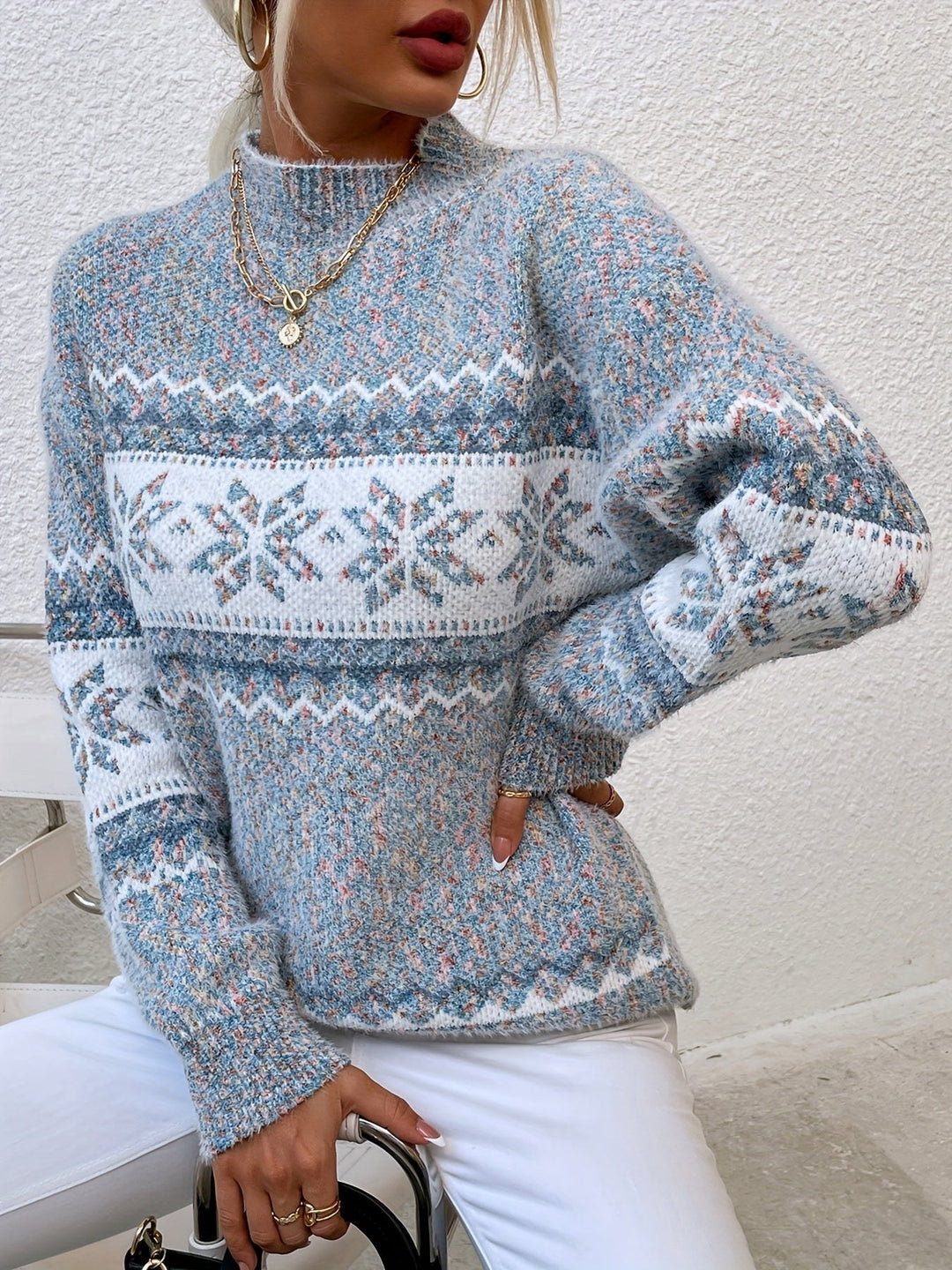 Ariane — Pull de Noel Femme Col Montant Maille Motif, Nelly Boutique — image 3