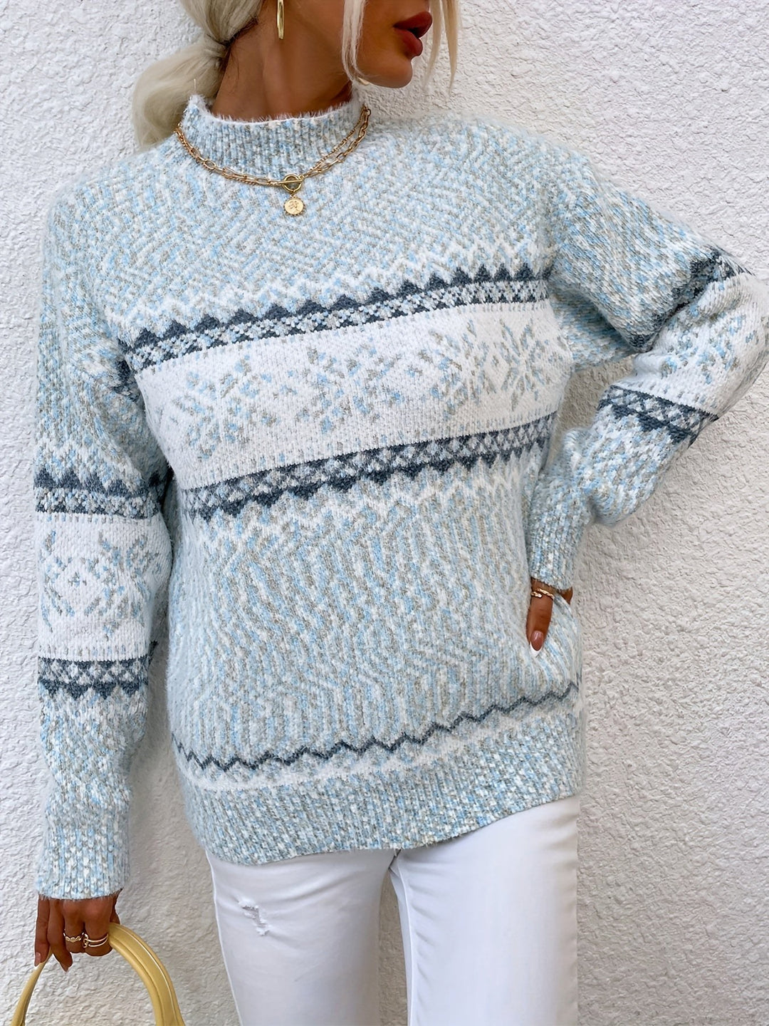 Ariane — Pull de Noel Femme Col Montant Maille Motif, Nelly Boutique — image 21