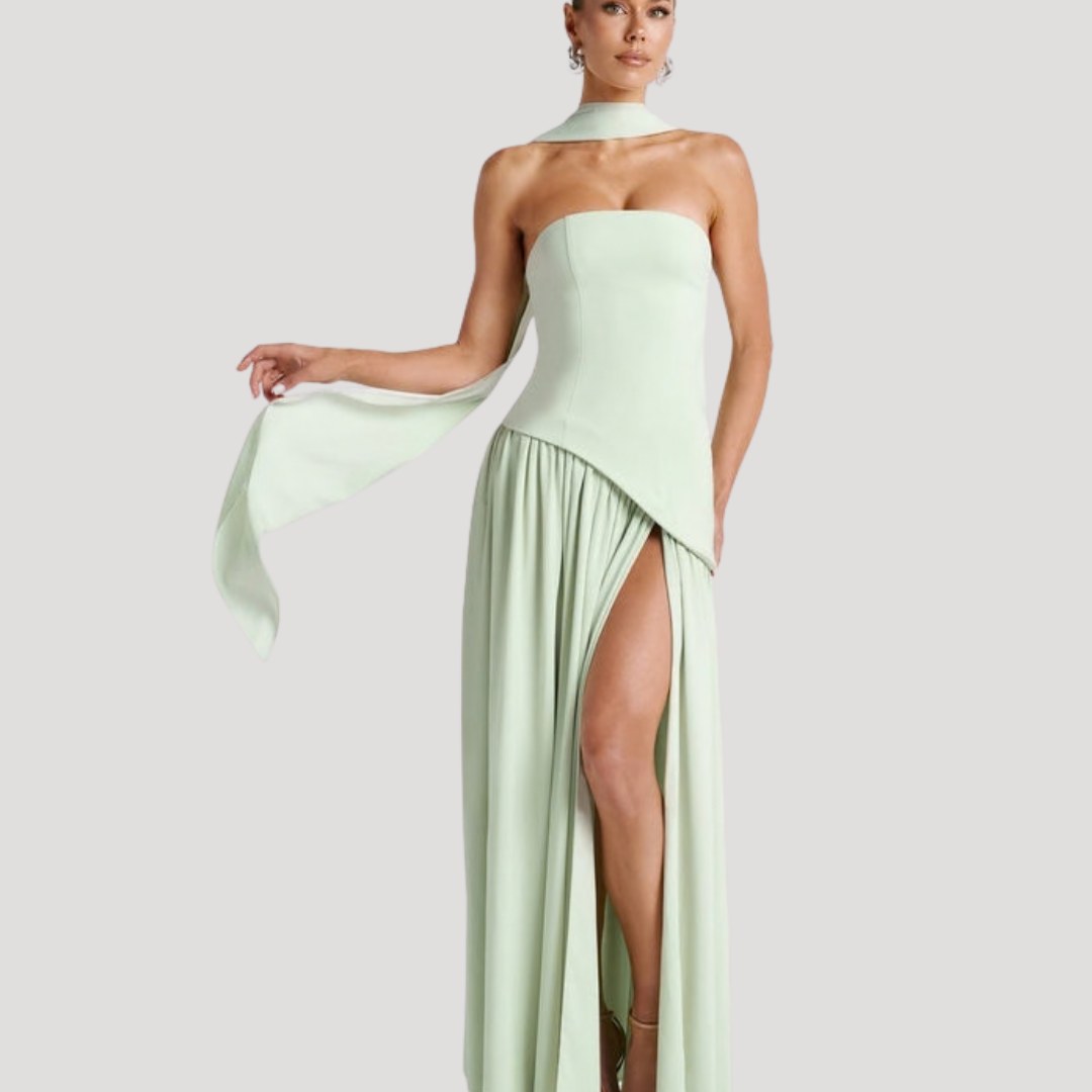 Armance — Robe de Soirée Femme Bustier Longue Plissée Fendue, Nelly Boutique — image 1