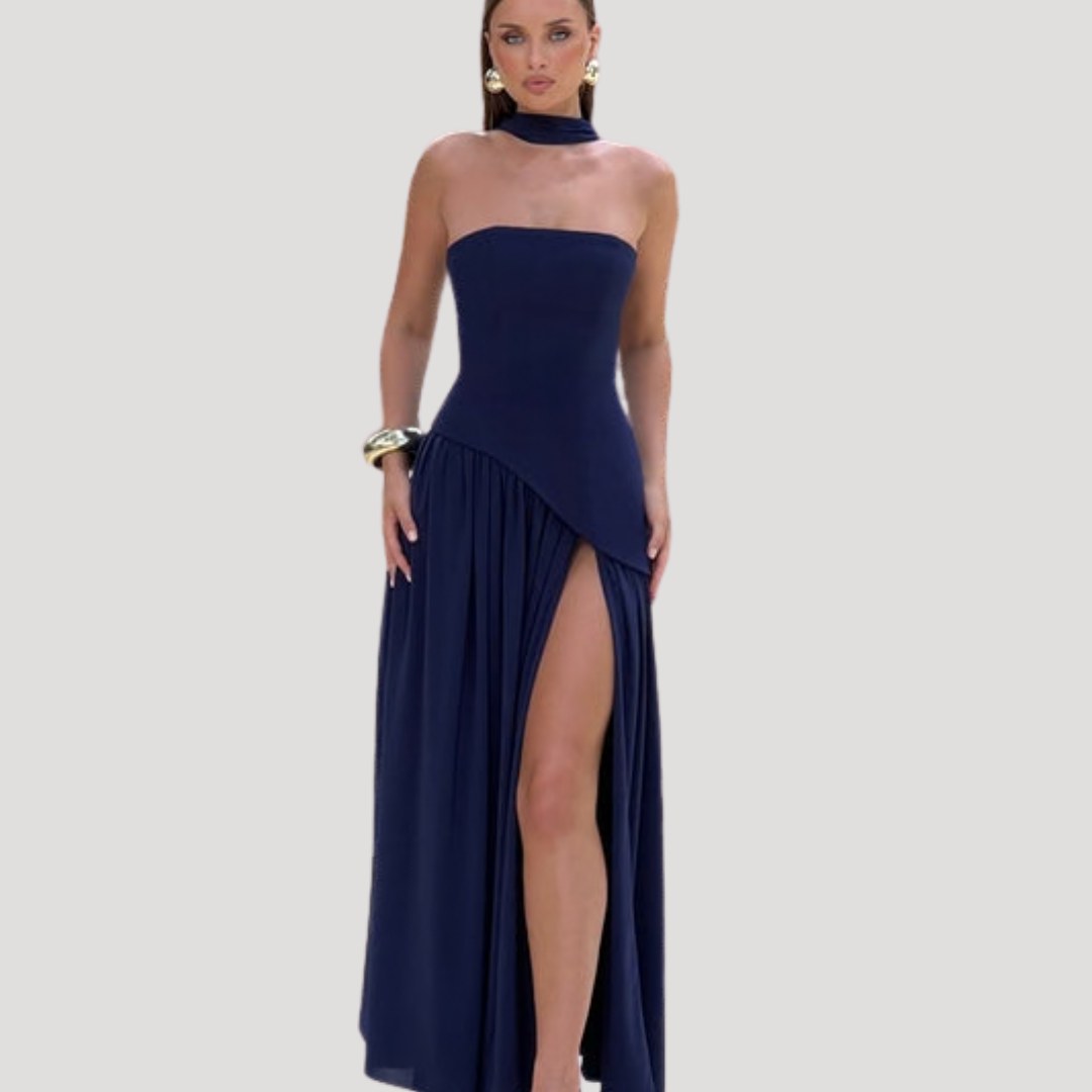 Armance — Robe de Soirée Femme Bustier Longue Plissée Fendue, Nelly Boutique — image 3