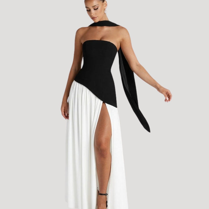 Armance — Robe de Soirée Femme Bustier Longue Plissée Fendue, Nelly Boutique — image 7