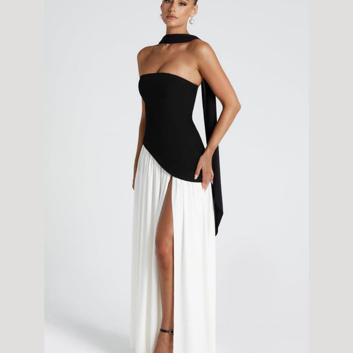 Armance — Robe de Soirée Femme Bustier Longue Plissée Fendue, Nelly Boutique — image 9