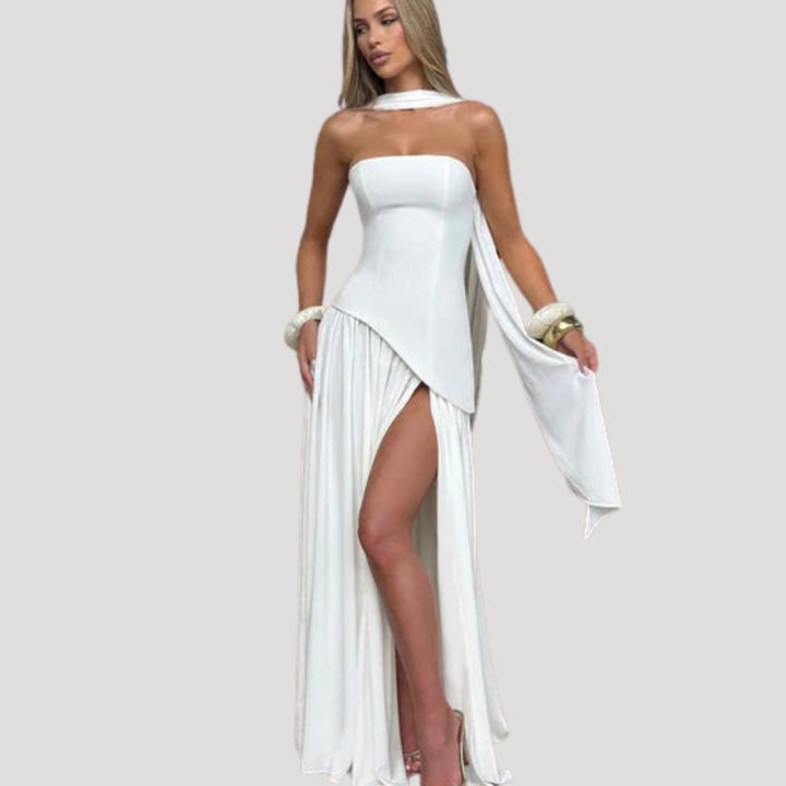 Armance — Robe de Soirée Femme Bustier Longue Plissée Fendue, Nelly Boutique — image 13
