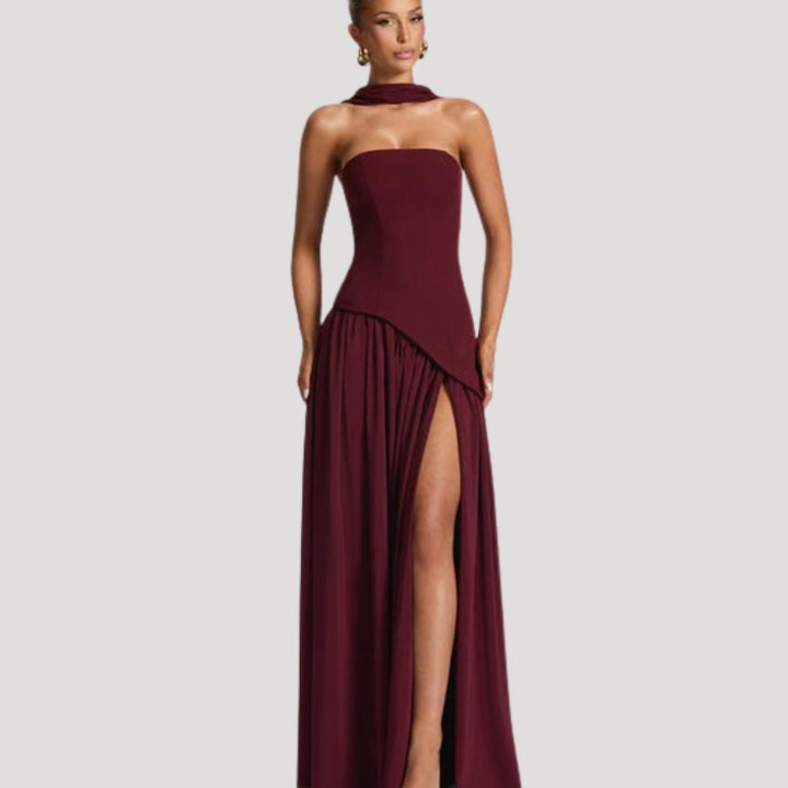 Armance — Robe de Soirée Femme Bustier Longue Plissée Fendue, Nelly Boutique — image 16