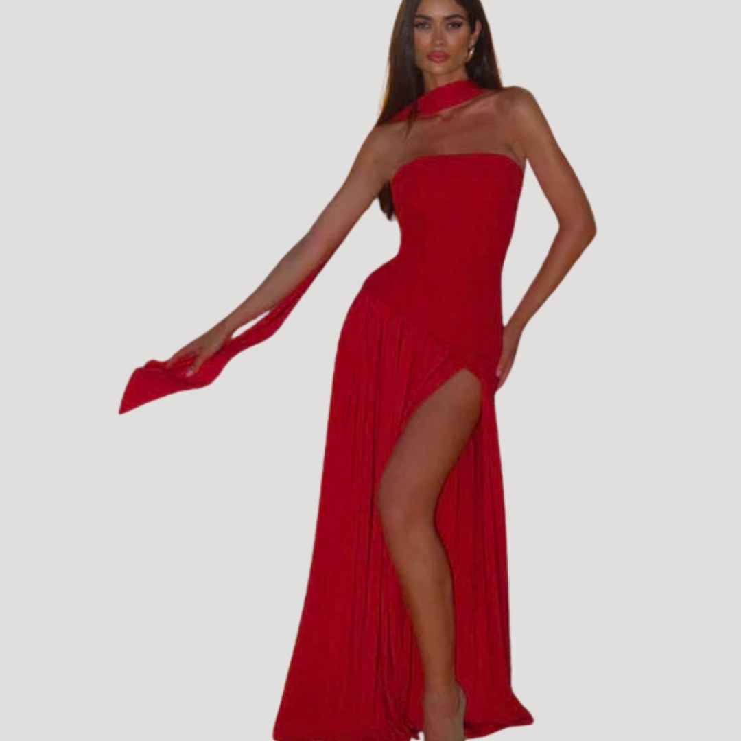 Armance — Robe de Soirée Femme Bustier Longue Plissée Fendue, Nelly Boutique — image 19