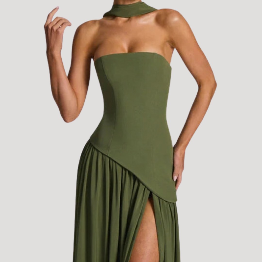 Armance — Robe de Soirée Femme Bustier Longue Plissée Fendue, Nelly Boutique — image 22