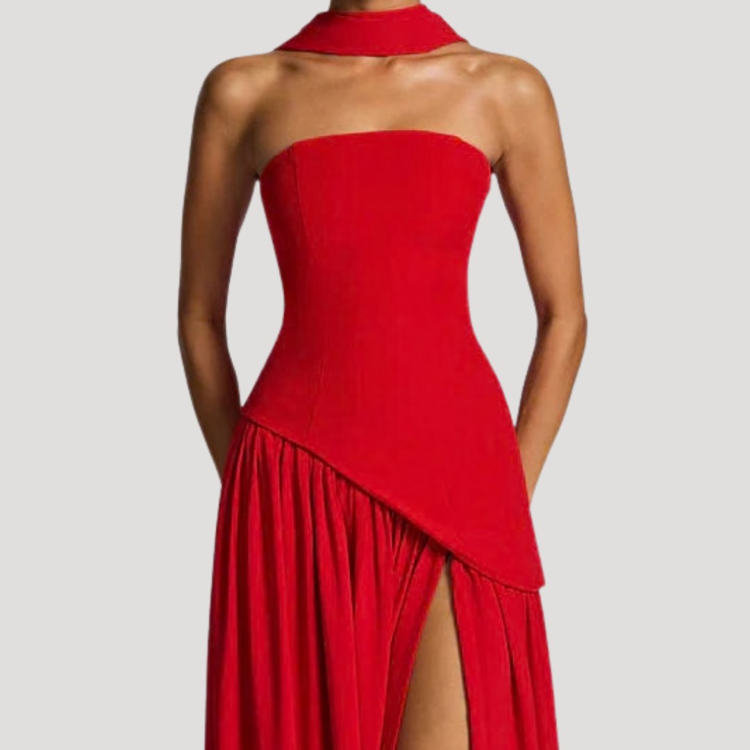 Armance — Robe de Soirée Femme Bustier Longue Plissée Fendue, Nelly Boutique — image 23