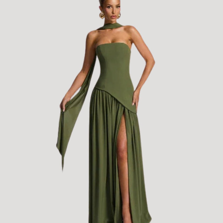 Armance — Robe de Soirée Femme Bustier Longue Plissée Fendue, Nelly Boutique — image 24