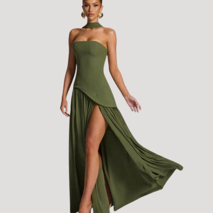Armance — Robe de Soirée Femme Bustier Longue Plissée Fendue, Nelly Boutique — image 25