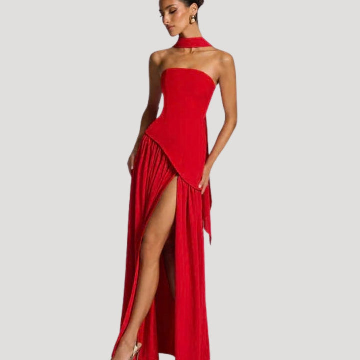 Armance — Robe de Soirée Femme Bustier Longue Plissée Fendue, Nelly Boutique — image 26