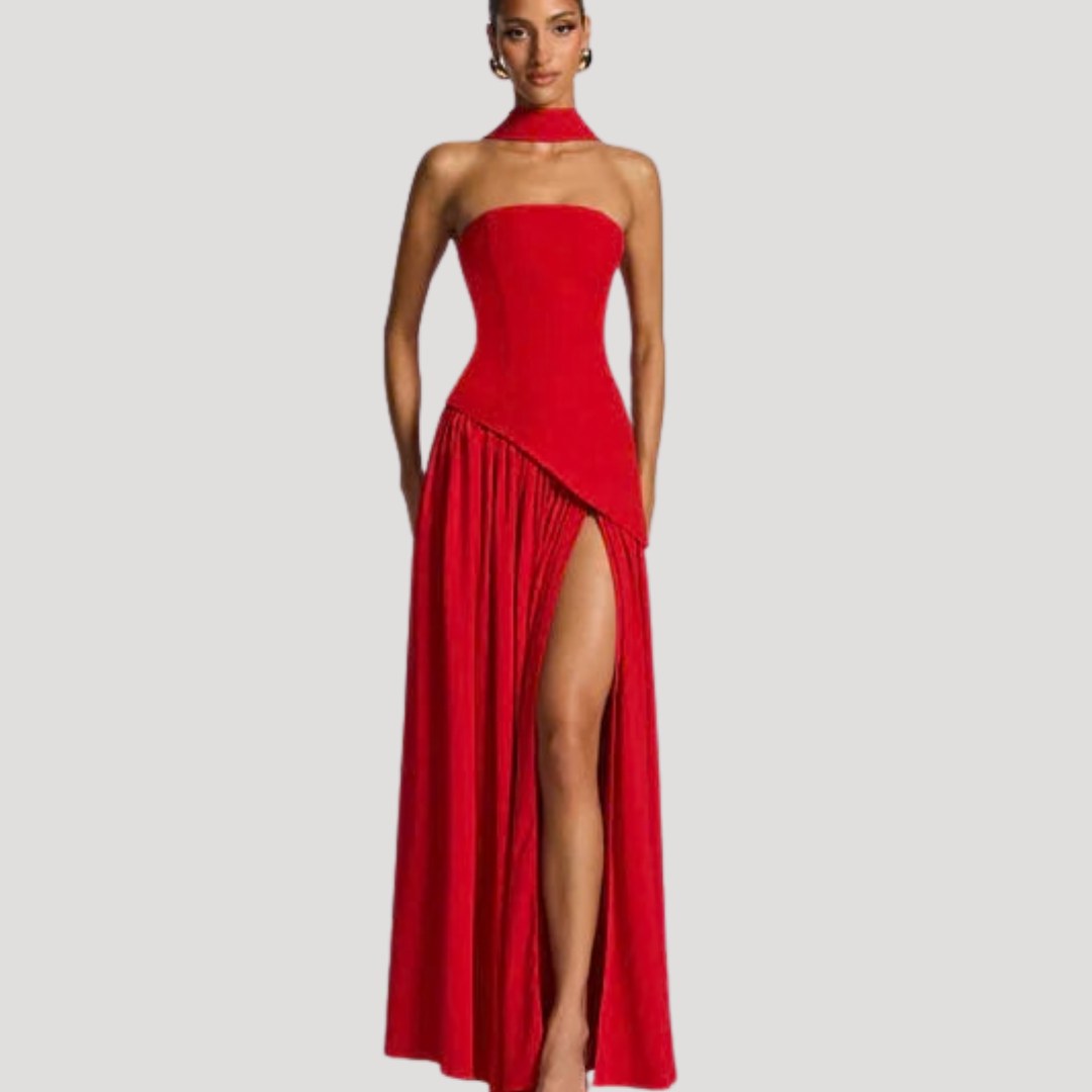 Armance — Robe de Soirée Femme Bustier Longue Plissée Fendue, Nelly Boutique — image 28