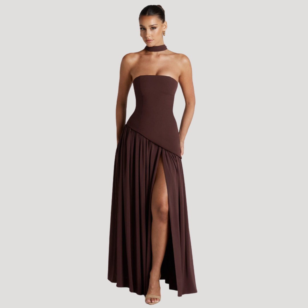 Armance — Robe de Soirée Femme Bustier Longue Plissée Fendue, Nelly Boutique — image 29