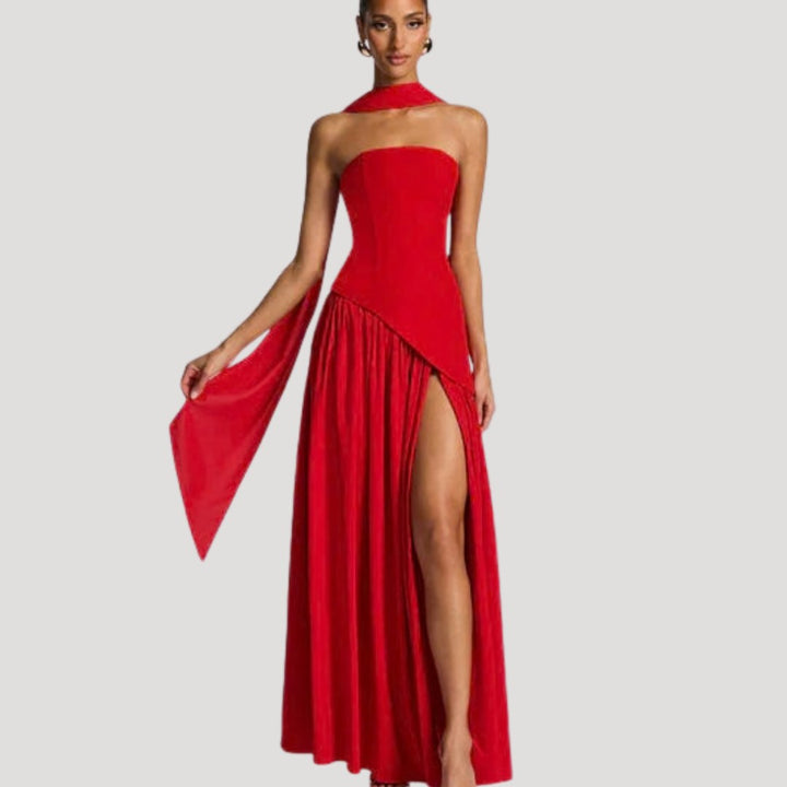 Armance — Robe de Soirée Femme Bustier Longue Plissée Fendue, Nelly Boutique — image 30