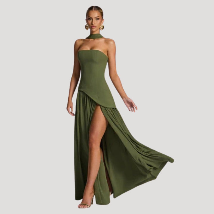 Armance — Robe de Soirée Femme Bustier Longue Plissée Fendue, Nelly Boutique — image 32